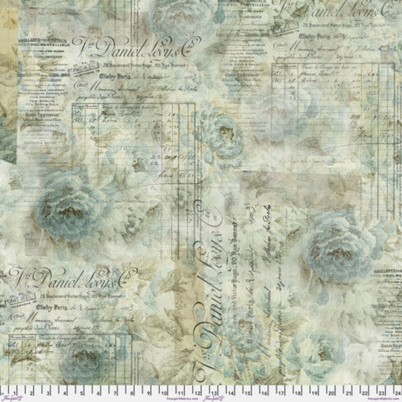 Fabric FreeSpirit Receipt 108" Wide Back by the Quarter Yard QBTH010.AQUA